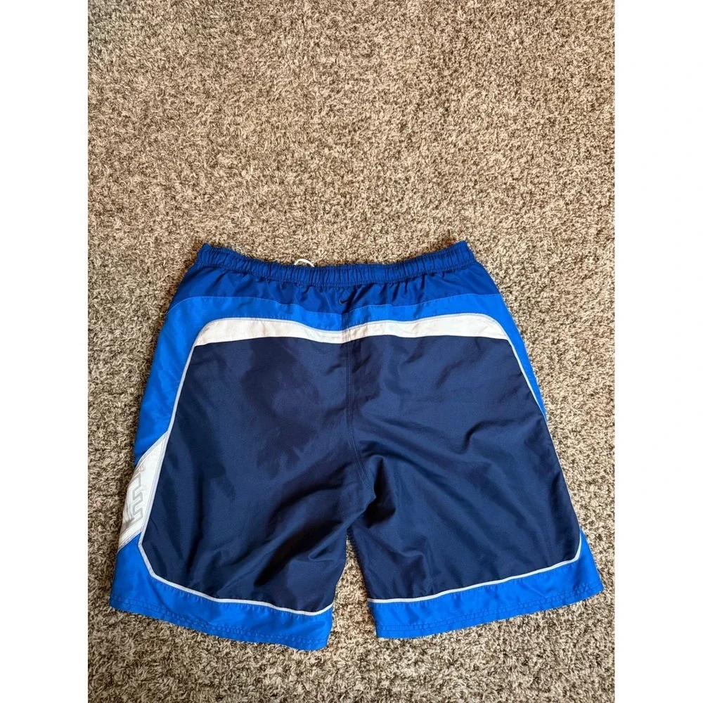 Nike Mens Swim Trunks XL Blue Colorblock Board Shorts Mesh Lined TESS0242